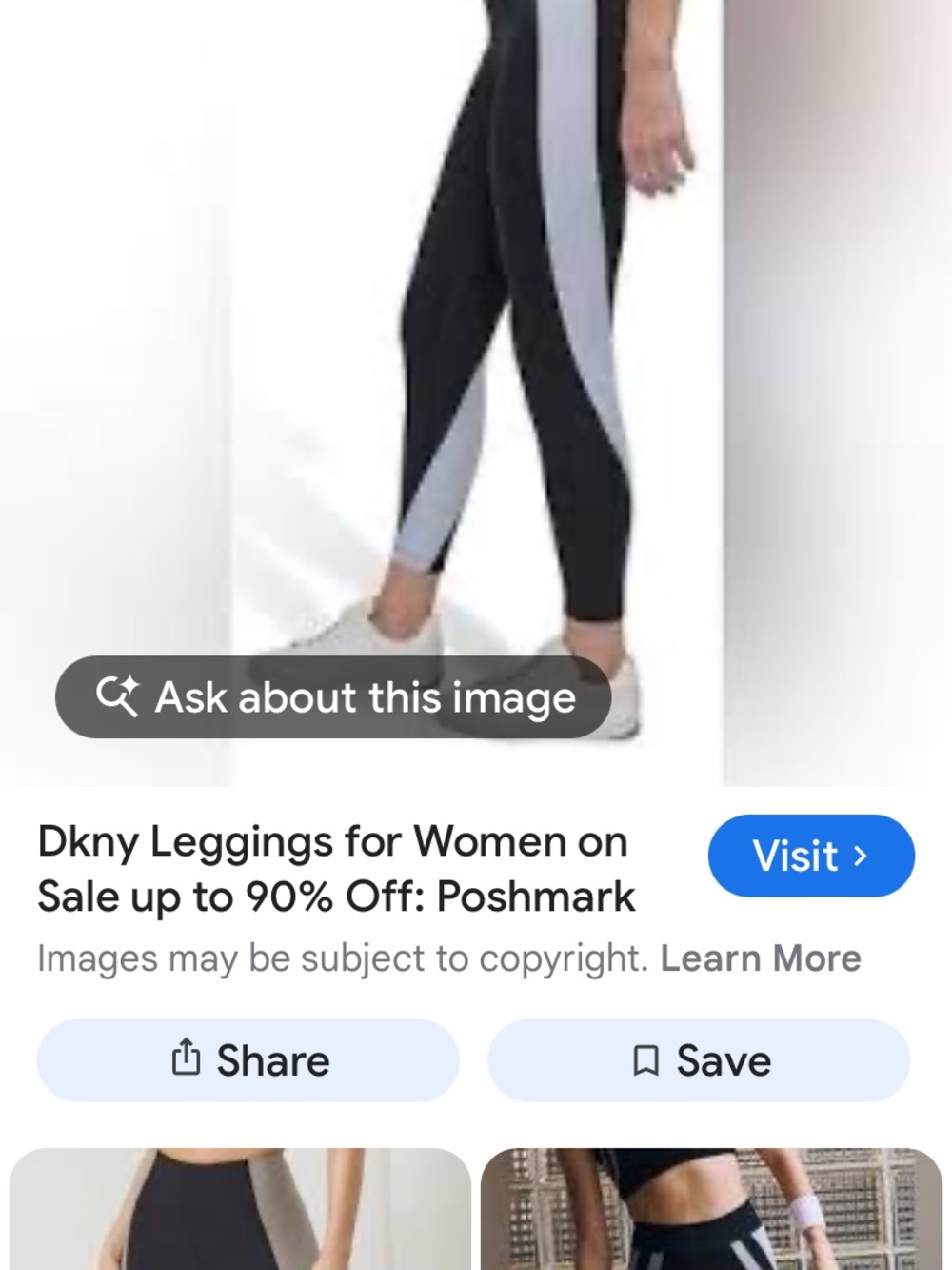 DKNY Black and Light white Colorblock Leggings M read description carefully NWT